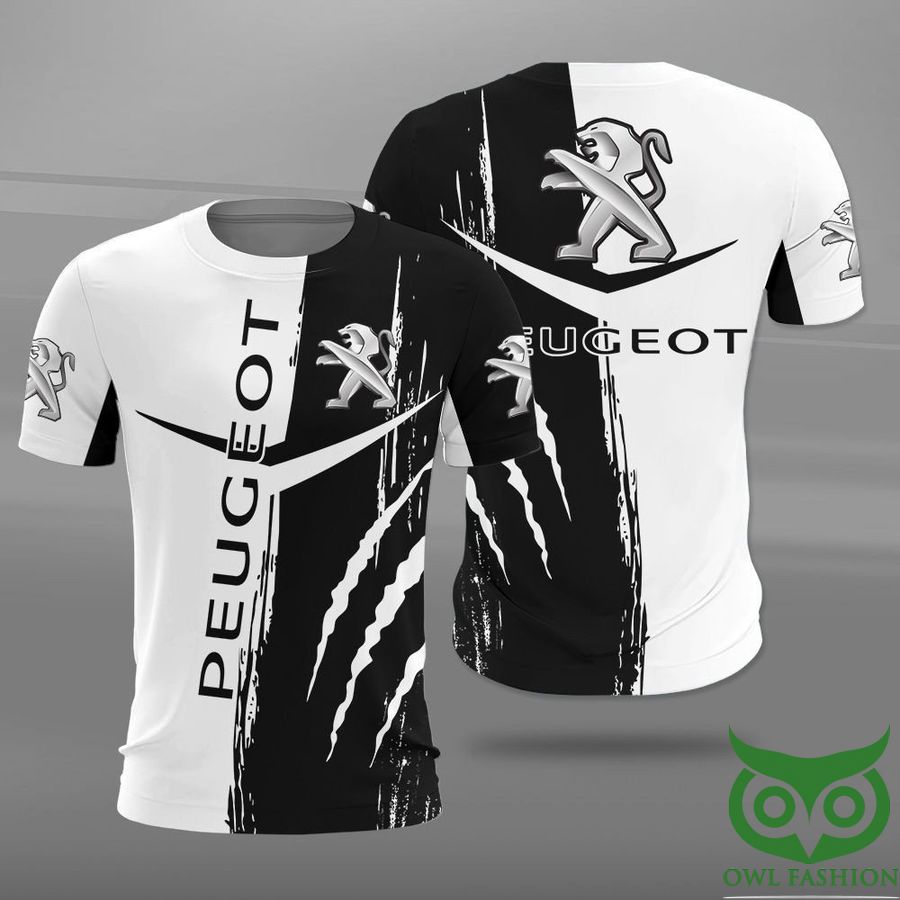 Peugeot Logo White and Black 3D Shirt