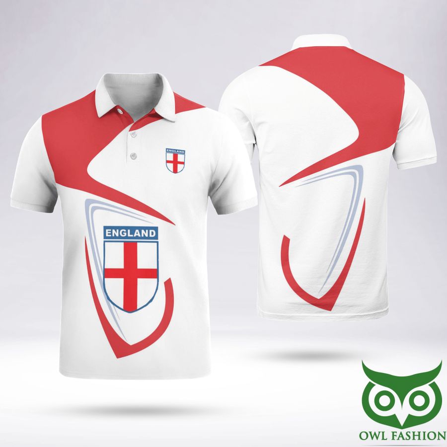 England Worldcup 2022 Logo Red Polo Shirt