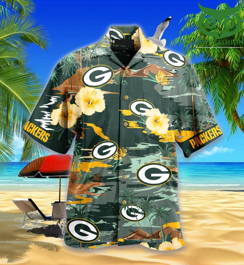 Green Bay Packers Sea palm Flower Hawaiian shirt