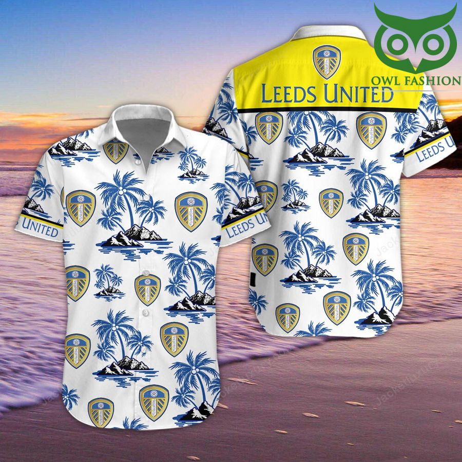 Leeds United F.C floral cool tropical Hawaiian shirt short sleeves