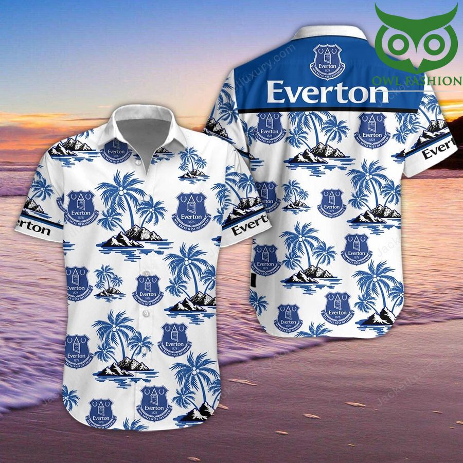 Everton F.C floral cool tropical Hawaiian shirt short sleeves