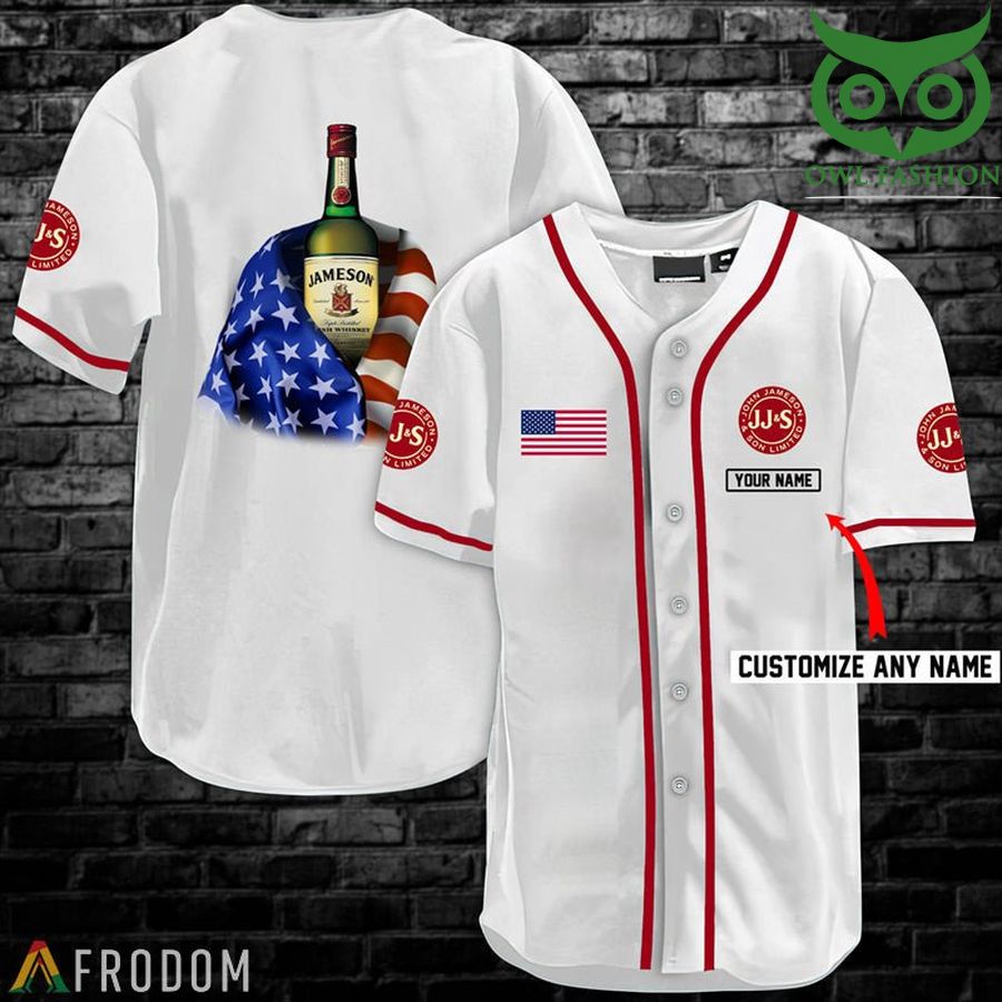 Personalized Vintage White USA Flag Jameson Jersey Shirt