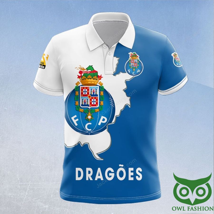 FC Porto Blue and White 3D Polo Jersey