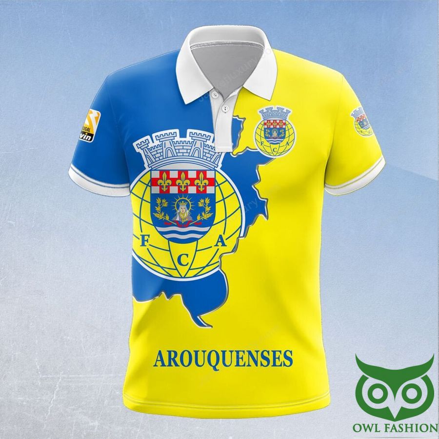 FC Arouca Yellow and Blue 3D Polo Jersey