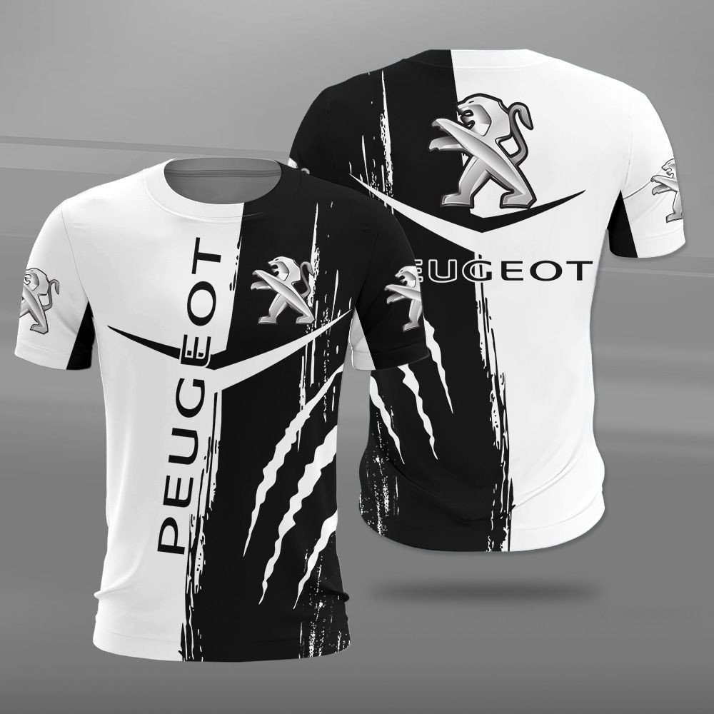 Peugeot Logo White and Black 3D Shirt