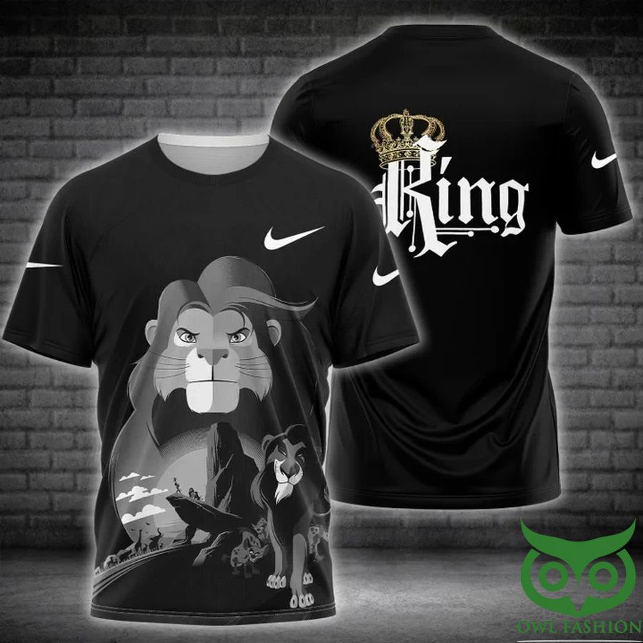 Luxury Nike Lion King Crown Black 3D T-shirt