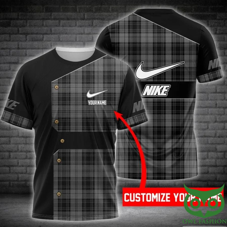 Custom Name Luxury Nike Caro Gray 3D T-shirt