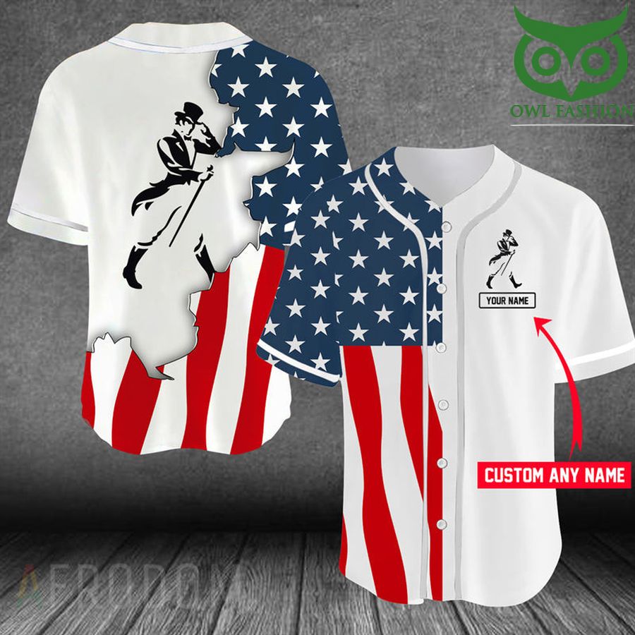 Personalized US Flag Johnnie Walker Baseball Jersey