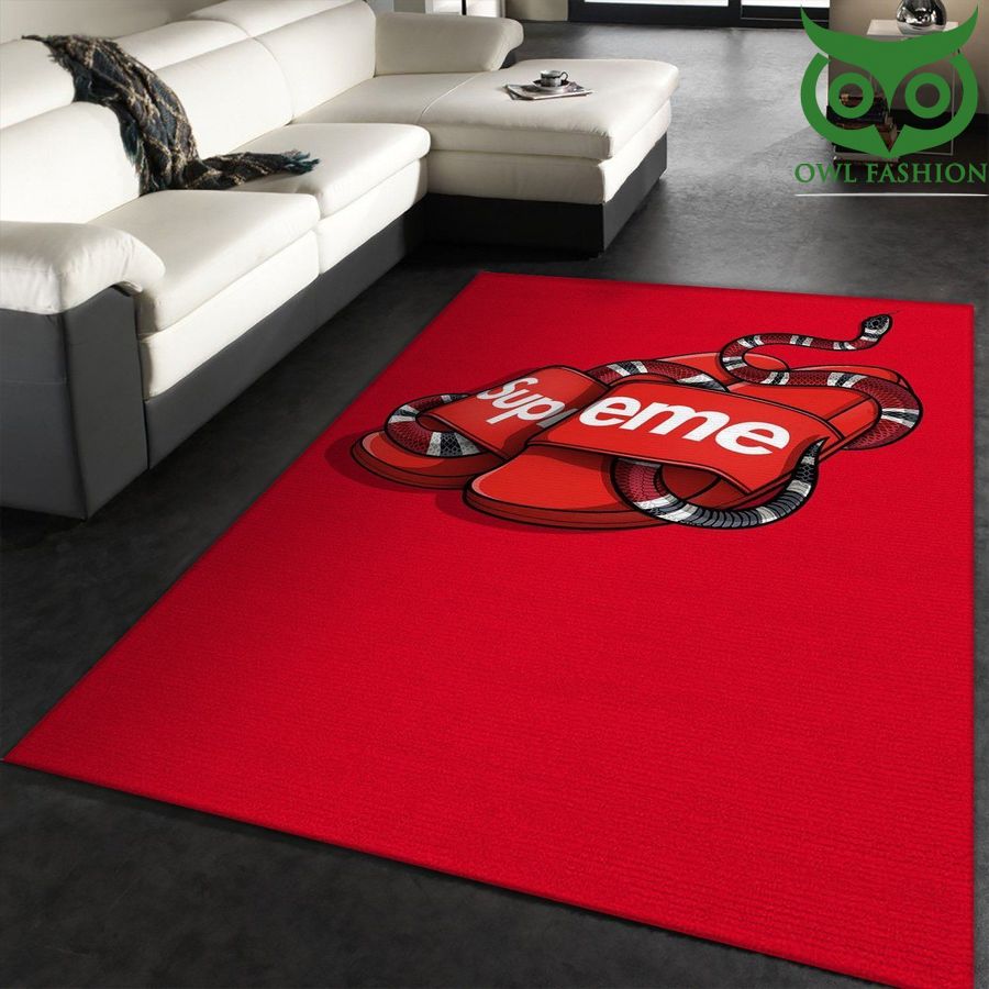5 Gucci With Supreme Area Rugs Living Room Carpet red snake slippers Local Brands Floor Decor The US Decor
