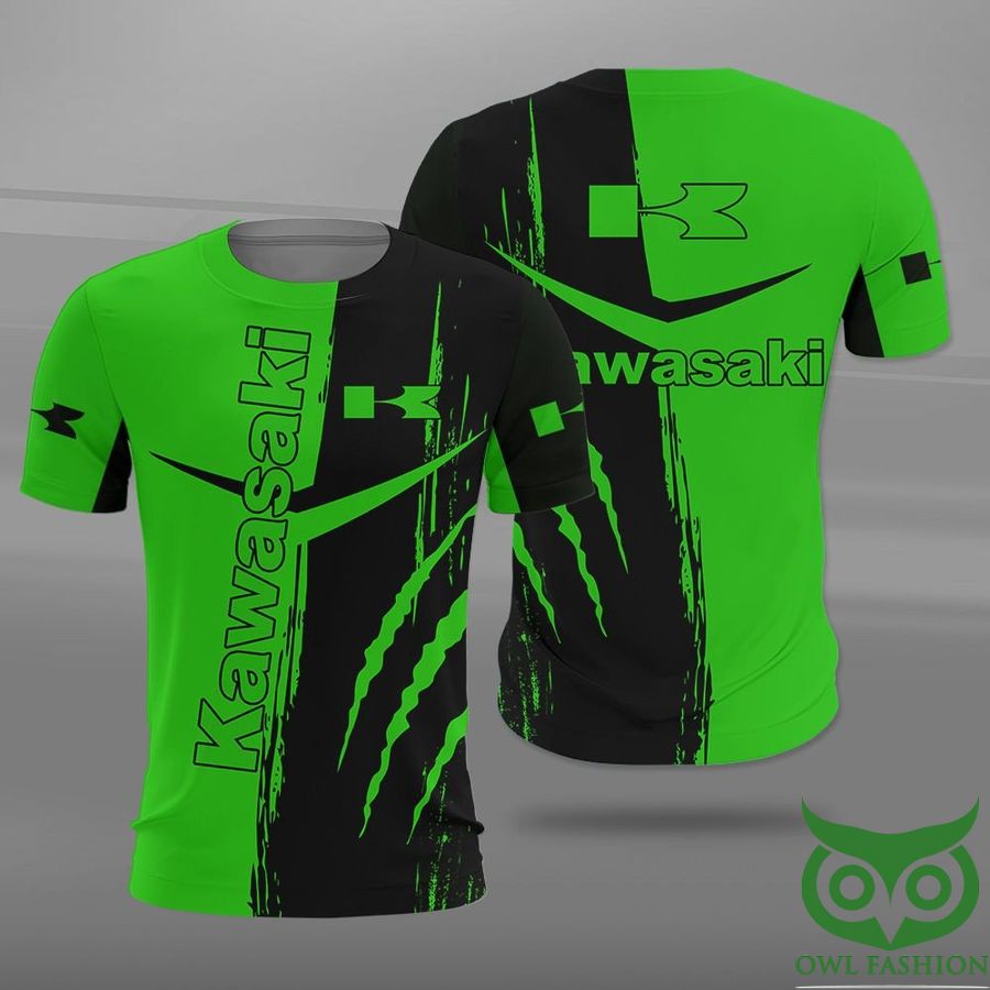 Kawasaki Logo Black and Green 3D Shirt