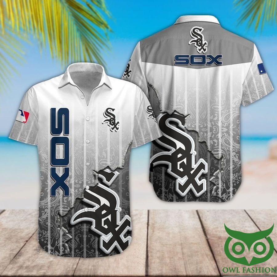 Chicago White Sox Gray Pattern Hawaiian Shirt