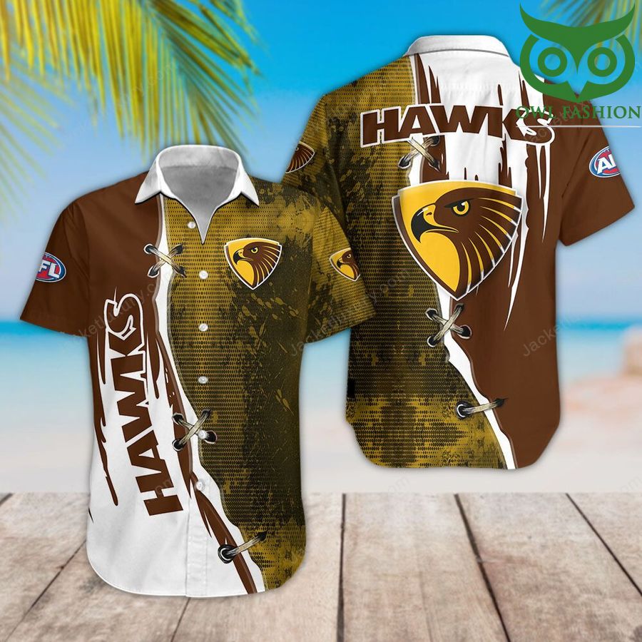Hawthorn Football Club colored cool style Hawaiian shirt for summer