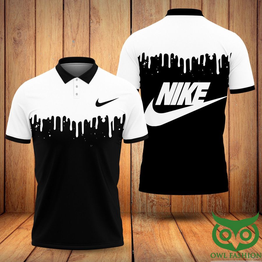 Limited Nike White Color Drop Black Polo Shirt