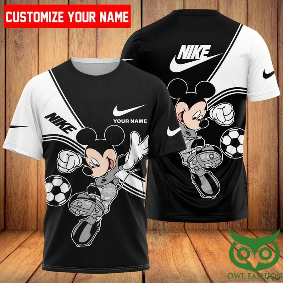 Custom Name Luxury Nike Mickey Mouse Football 3D T-shirt
