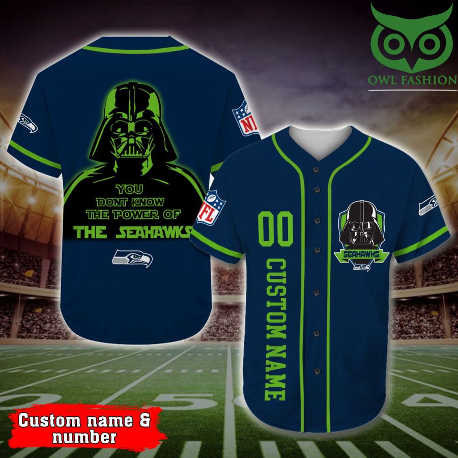 Seattle Seahawks Baseball Jersey Darth Vader Star Wars NFL Custom Name Number 