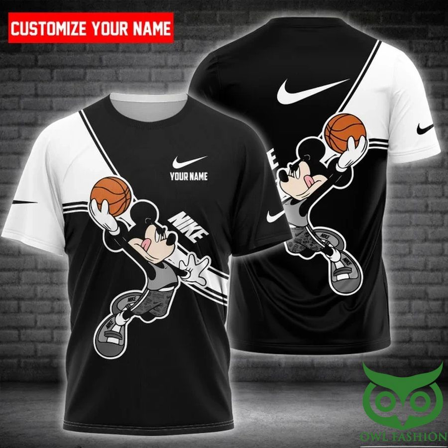 Custom Name Luxury Nike Mickey Basketball 3D T-shirt