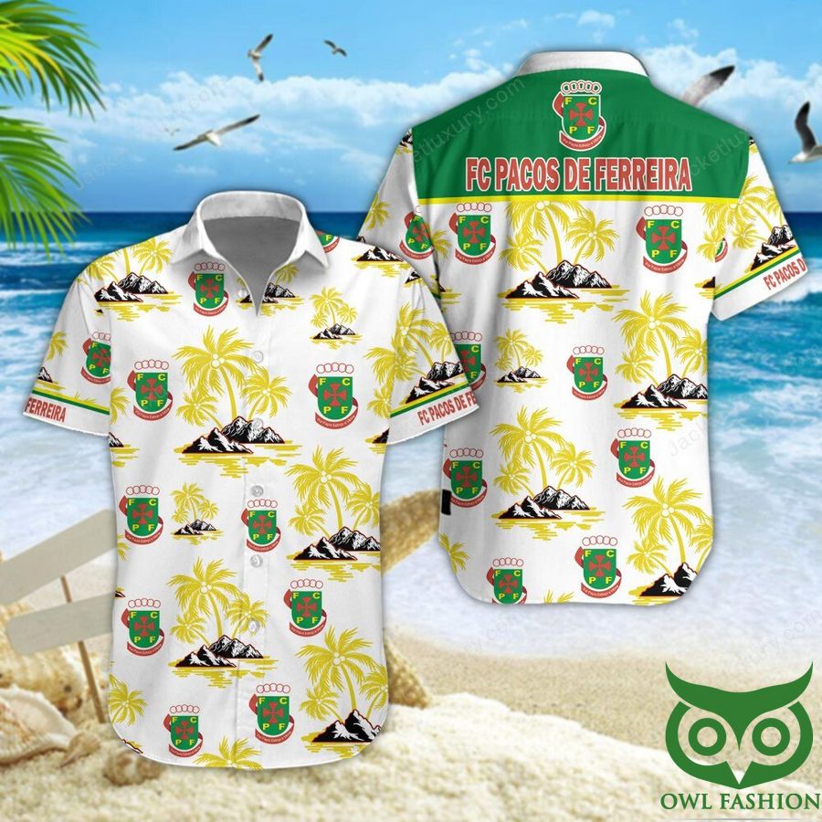 FC Pacos de Ferreira Yellow Island Hawaiian Shirt