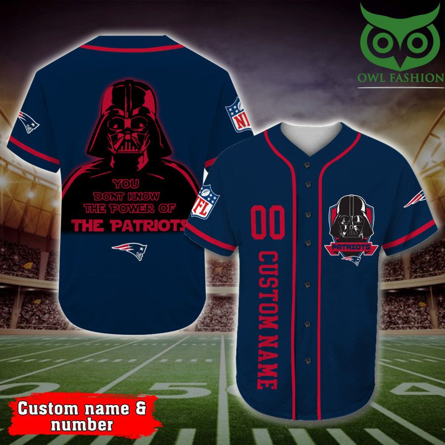 New England Patriots Baseball Jersey Darth Vader Star Wars NFL Custom Name Number 