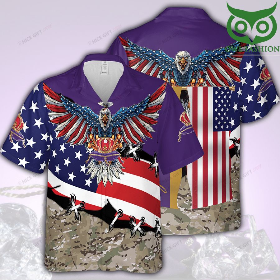 Crown Royal flying eagle American mauve Hawaii 3D Shirt
