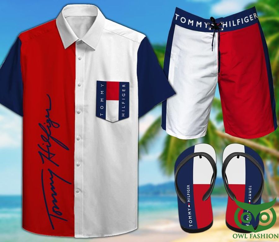 Tommy Hilfiger Combo Hawaii Shirt Shorts Flip Flops