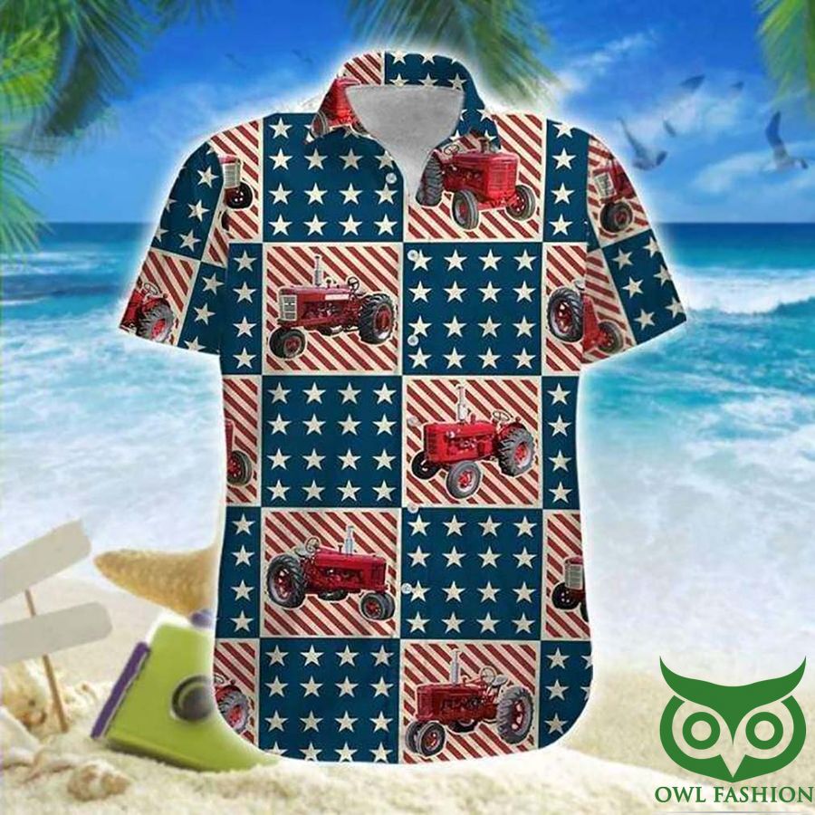American Tractor 4th of July Hawaiian Shirt