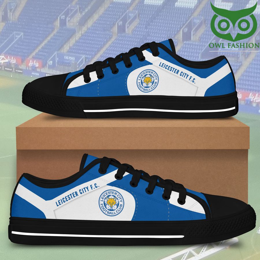 25 Leicester City FC Black White low top shoes for Fans