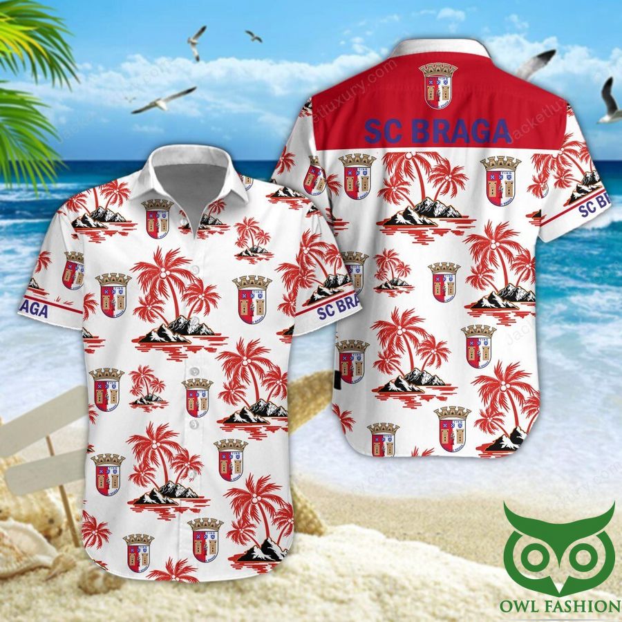 88 SC Braga Red Island Hawaiian Shirt