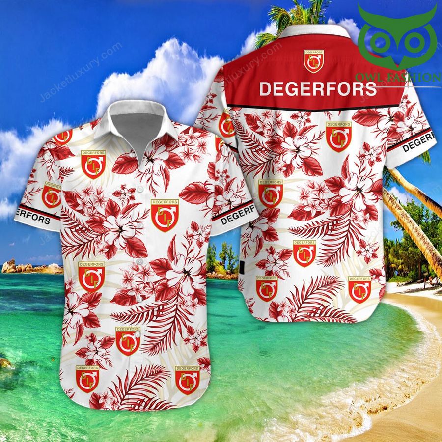 54 Degerfors IF floral cool tropical Hawaiian shirt short sleeves