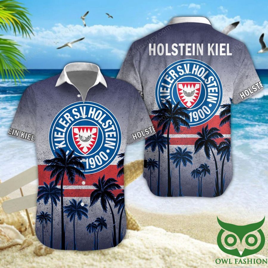 Holstein Kiel Gray Blue Coconut Tree Hawaiian Shirt