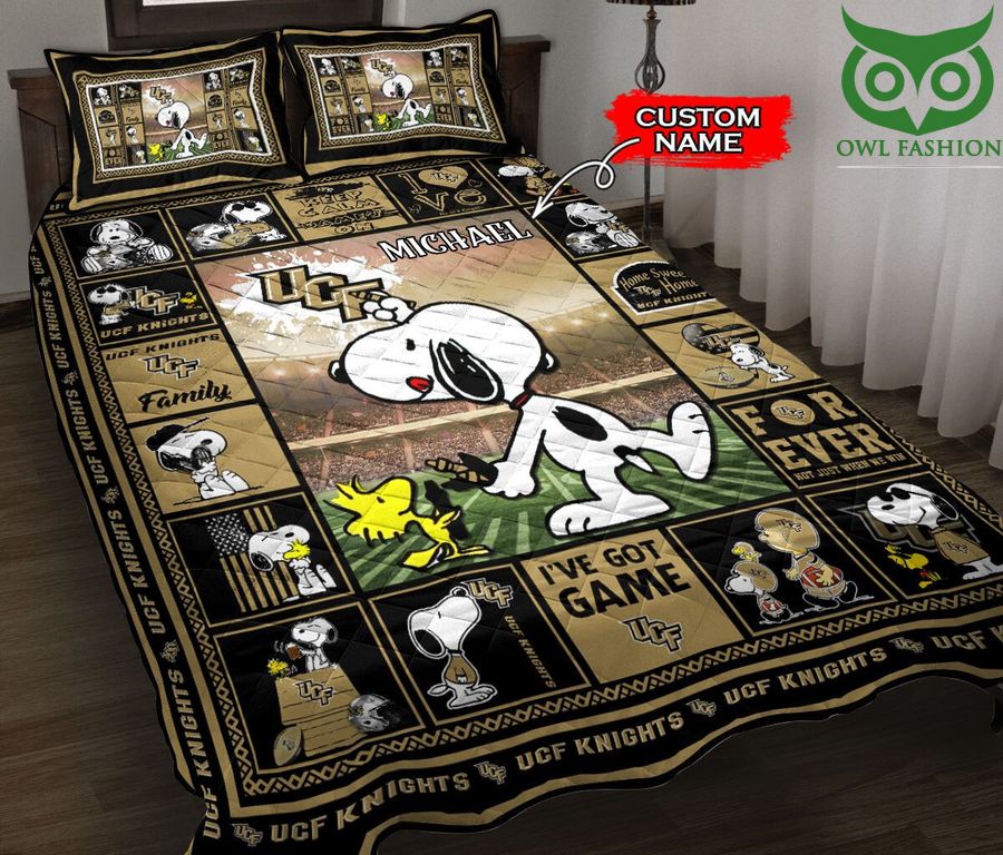 UCF Knights Snoopy Custom Name Quilt Set 