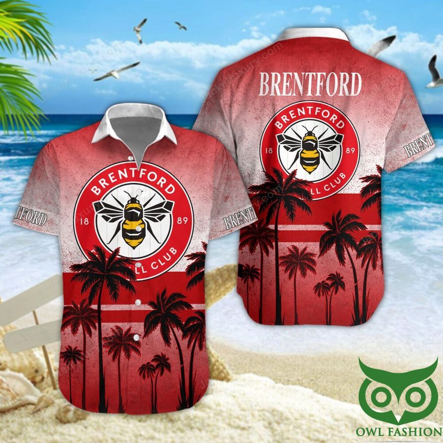 Brentford FC Logo Coconut Red 3D Shirt