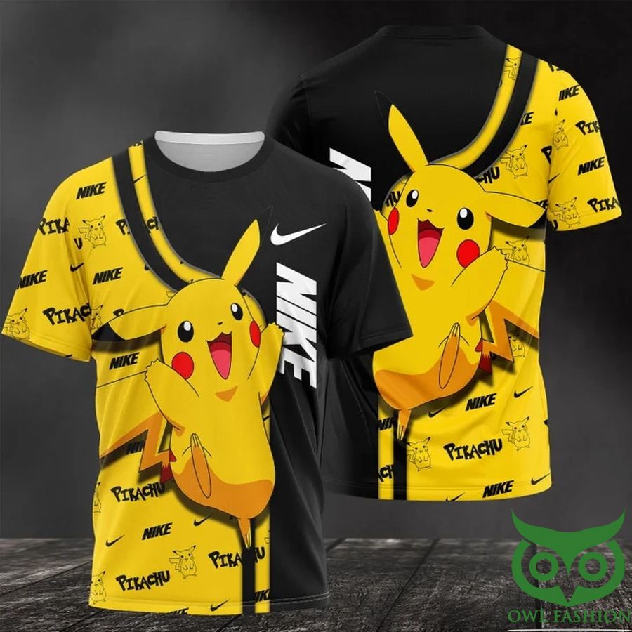 Luxury Nike Pikachu Black and Yellow 3D T-shirt