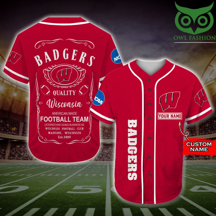 Wisconsin Badgers Baseball Jersey Jack Daniel NCAA Custom Name 