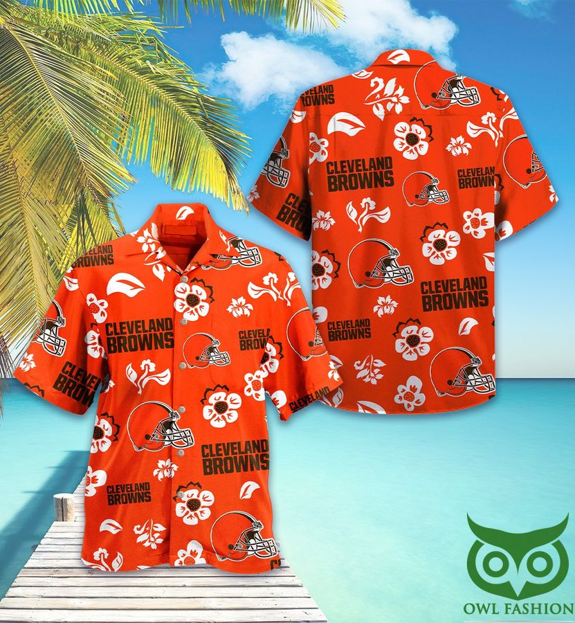 Cleveland Browns Orange Logo Hawaiian Shirt