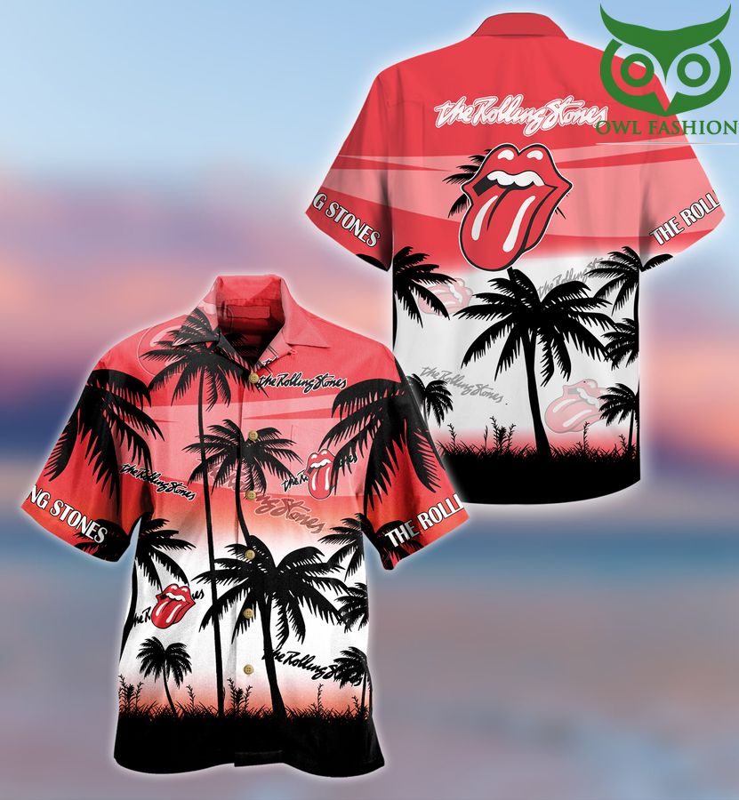 The Rolling Stones band Music sea Palm Hawaiian Shirt