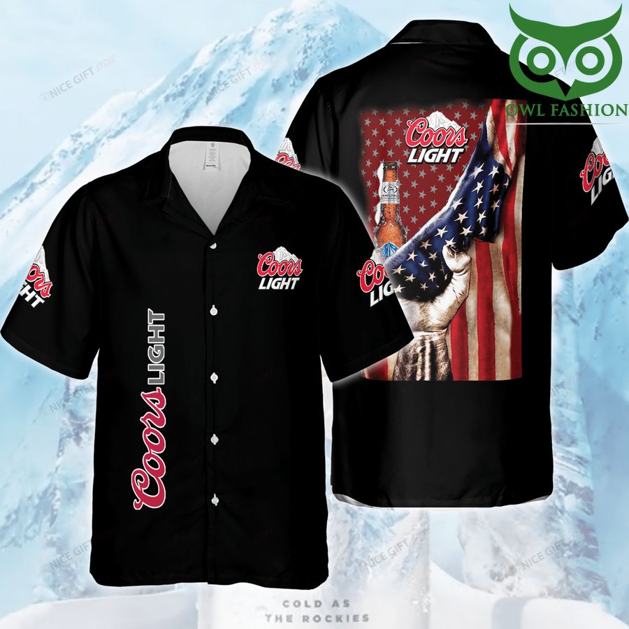 Coors Light holding American flag Hawaii 3D Shirt
