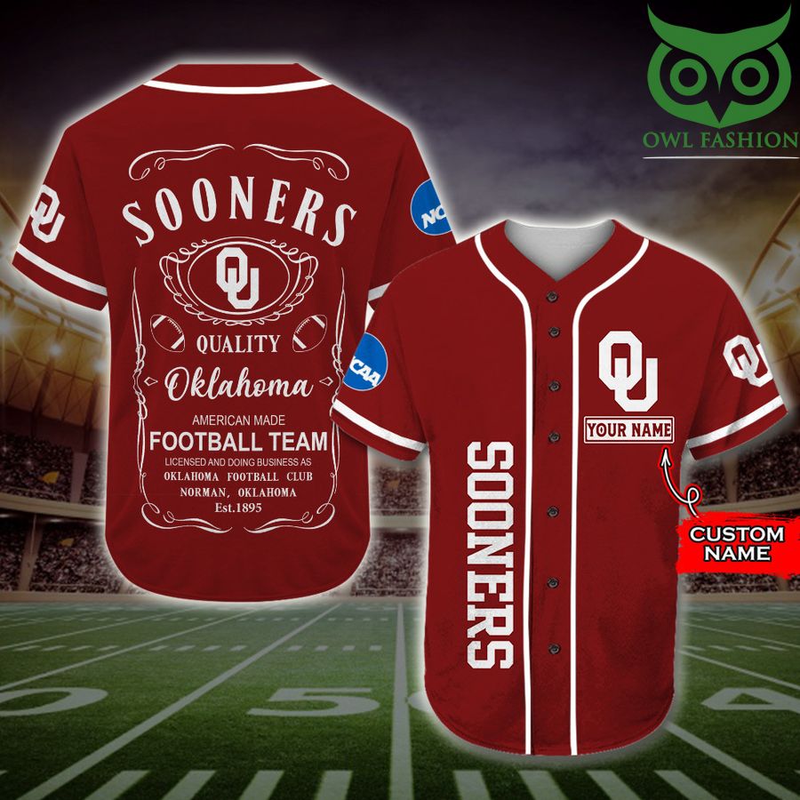 Oklahoma Sooners Baseball Jersey Jack Daniel NCAA Custom Name 