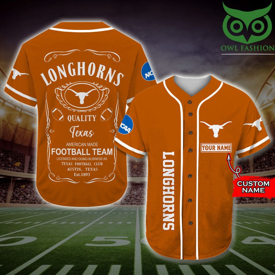 Texas Longhorns Baseball Jersey Jack Daniel NCAA Custom Name 
