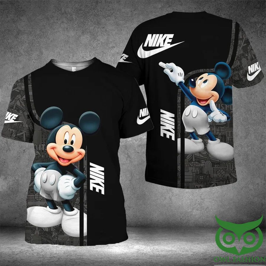 95 Luxury Nike Mickey Mouse Gray 3D T shirt