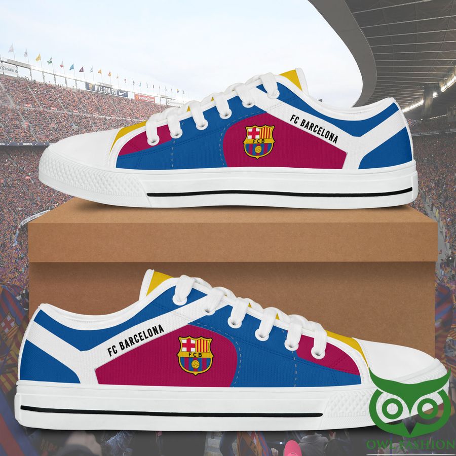 35 FC Barcelona Black White Low Top Shoes For Fans