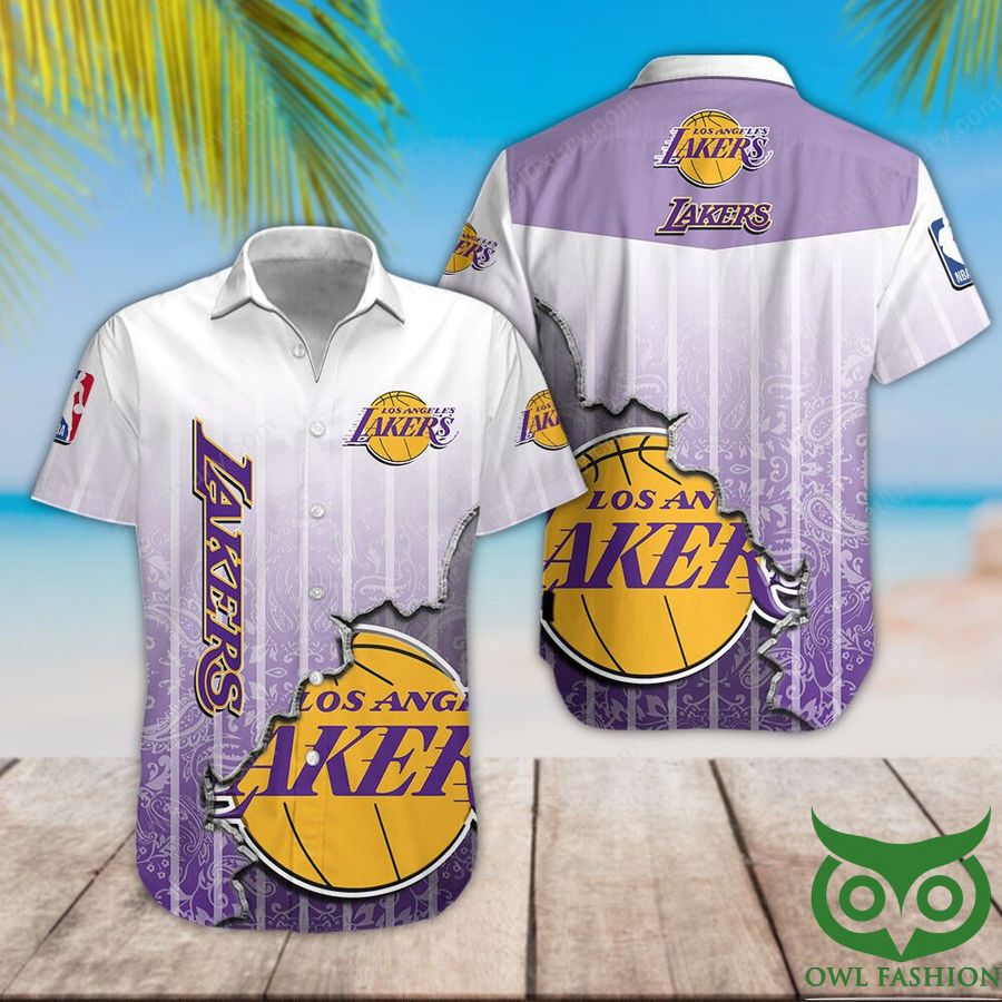 8 Los Angeles Lakers Purple Hawaiian Shirt