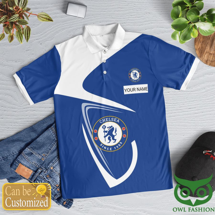 312 Custom Name Chelsea Is Forever Quotes White Blue Polo Shirt