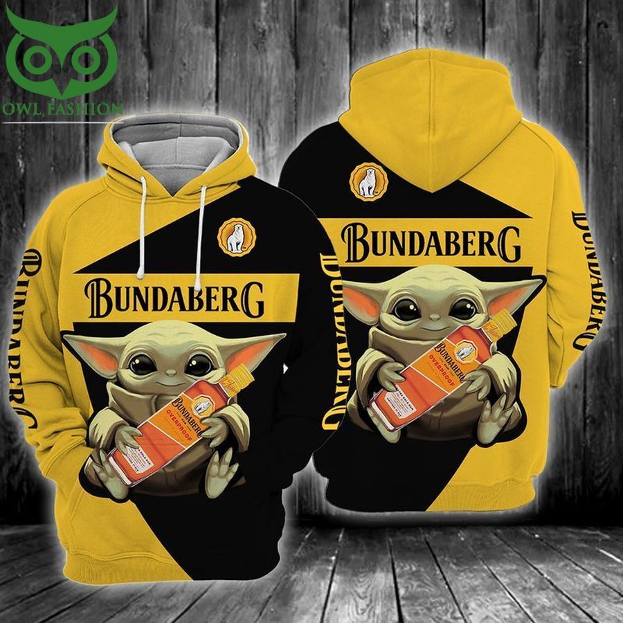Bundaberg Overproof Rum Baby Yoda Printed Hoodie and Zip Hoodie
