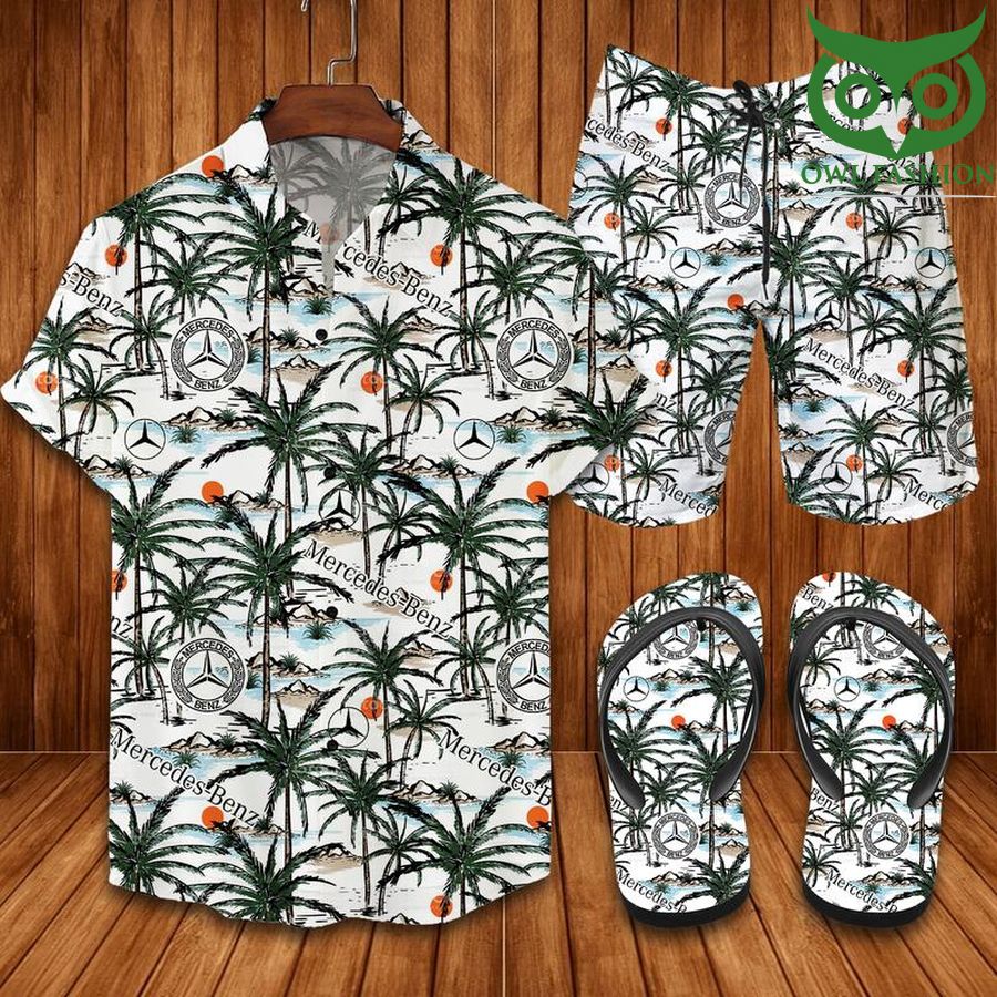 MERCEDES palm trees forest FLIP FLOPS AND COMBO HAWAII SHIRT SHORTS ...