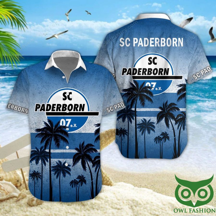 15 SC Paderborn Blue Coconut Tree Hawaiian Shirt