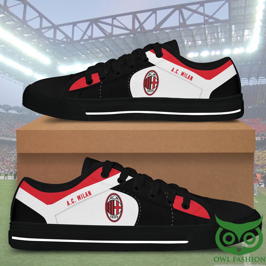 14 AC Milan Black White Low Top Shoes For Fans