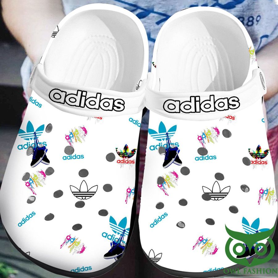 Adidas Colorful Logo Shoes White Crocs