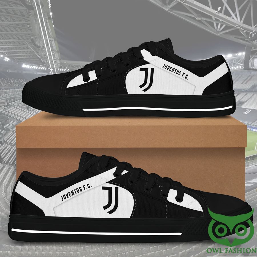 16 Juventus F.C. Black White Low Top Shoes For Fans