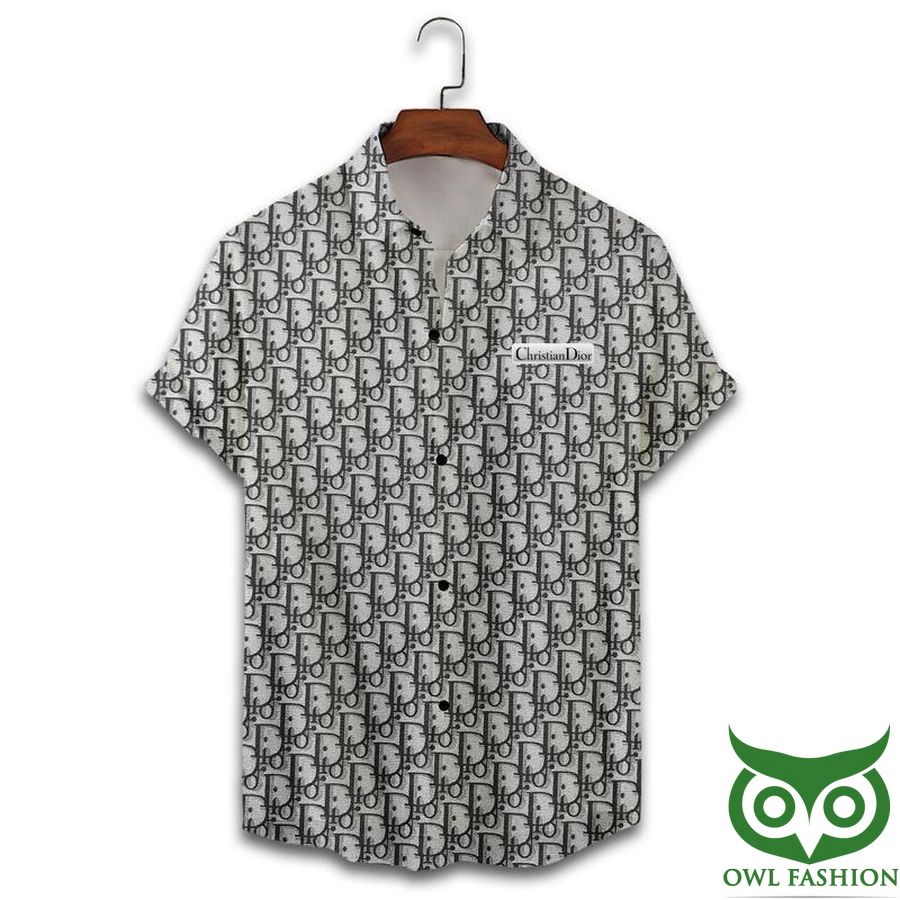 194 Dior Multiple Gray Logo Flip Flops and Combo Hawaiian Shirt Shorts