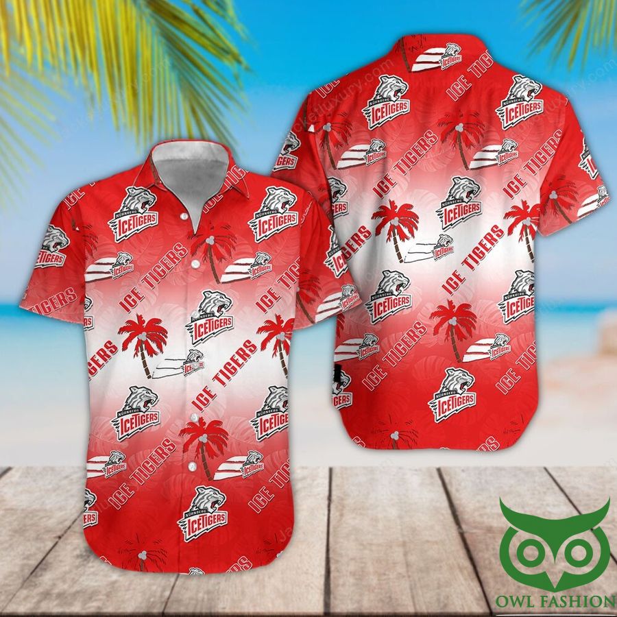 7 Nurnberg Ice Tigers Red Gradient Hawaiian Shirt
